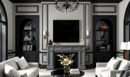 Living Room with Grey Walls and Black Trim: Design Ideas and Inspiration